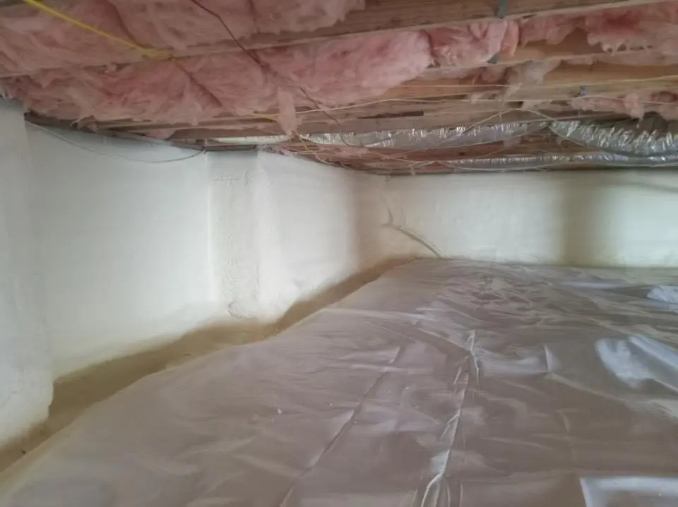 Crawl space encapsulation with closed-cell spray foam for Spray Foam Roofing in Henderson